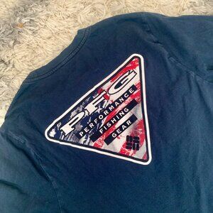 Columbia PFG long sleeve shirt Men's Medium Navy Blue Outdoor Hiking Camping